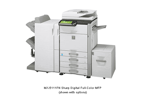 MX-5111FN Sharp Digital Full-Color MFP(shown with options)