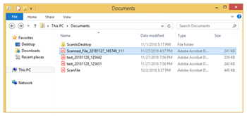 Save the scanned data to the specified destination folder